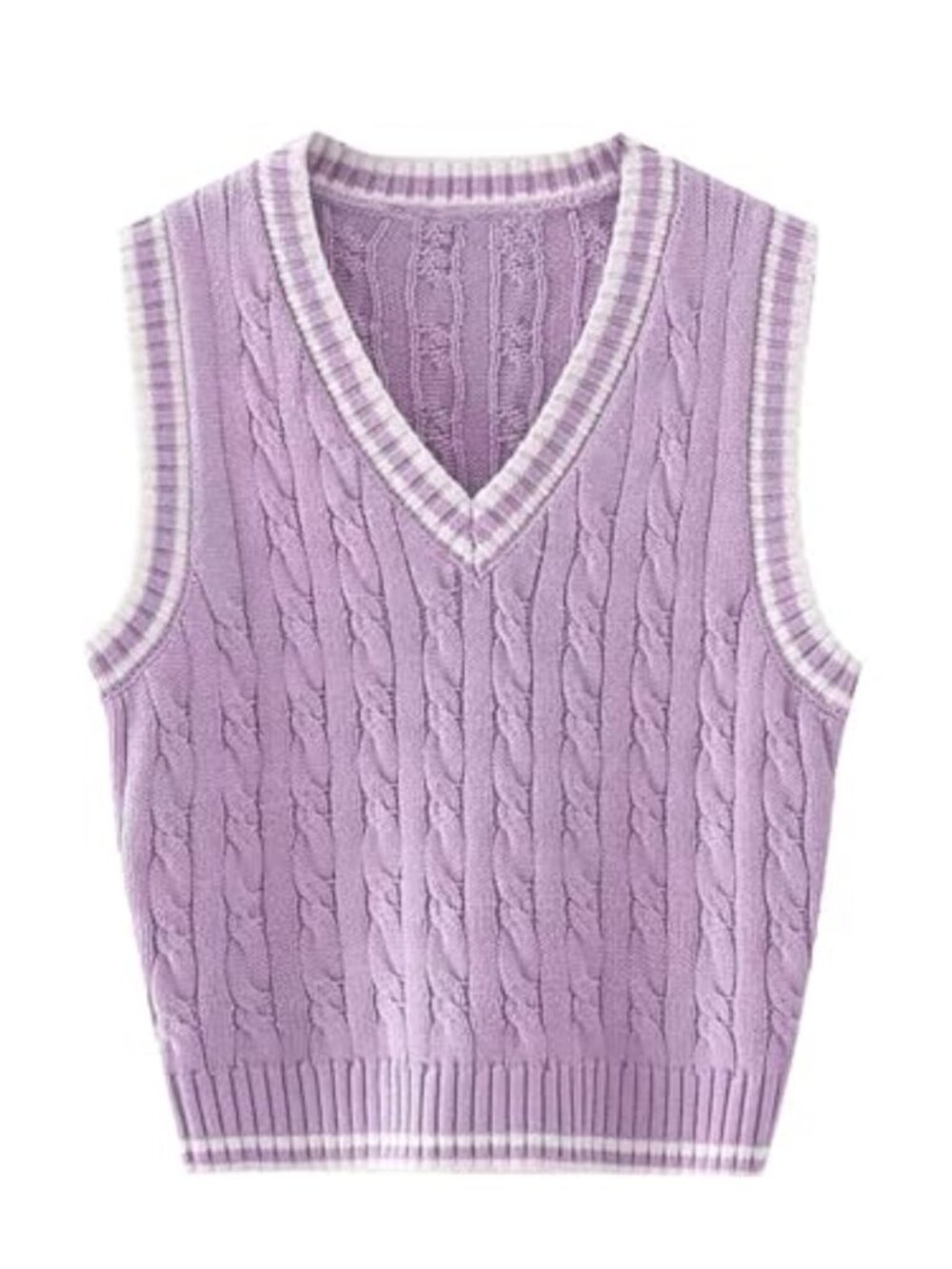 Sleeveless V-Neck Sweater Vest Casual Knit Pullover